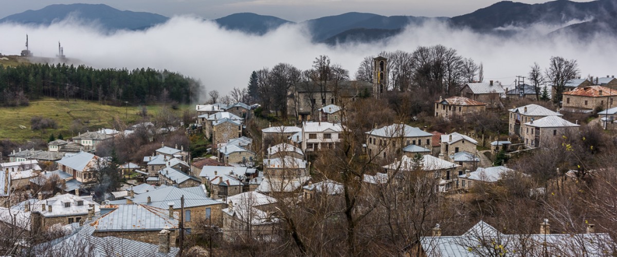Nymfaion village as seen from the Guesthouse.